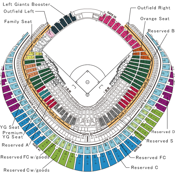 티켓 요금（座席） Yomiuri Giants | TICKET GIANTS | Buy Ticket for GIANTS game