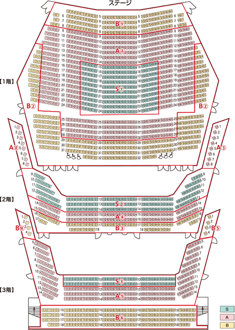 福岡サンパレス ホテル ホール 座席ブロック表