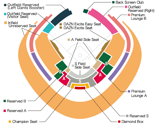 Seat Price | TICKET GIANTS | Buy Ticket for GIANTS game at Tokyo Dome.